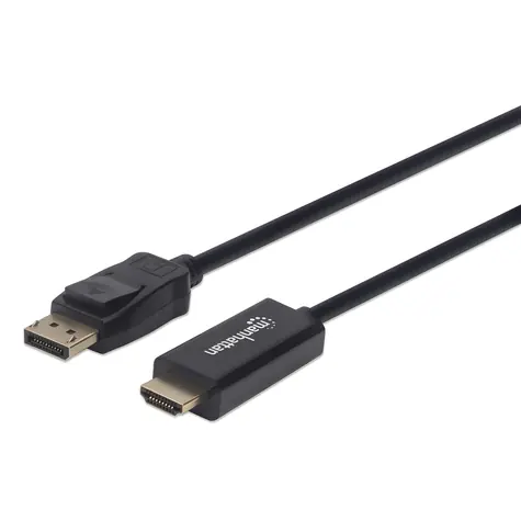 Manhattan DisplayPort - HDMI černá / Propojovací kabel / DP 1.2 / 4K 60Hz / 1,8 m
