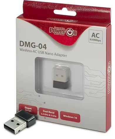 Inter-Tech DMG-04 / USB Wi-Fi adaptér / Wi-Fi 5 / 433 Mbps / USB 2.0
