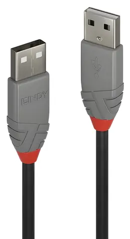 Lindy Anthra Line černá / Kabel USB / USB-A - USB-A / 2 m / 480 Mbit/s