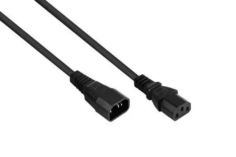 Kabelmeister Napájecí kabel Schuko - C13 90° černá / Napájecí kabel / C13 90° / CEE7/7 / 1,8 m