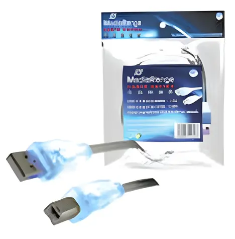 MediaRange USB tiskárnový kabel A-B modrý s LED / Kabel / 1,8 m / USB 2.0