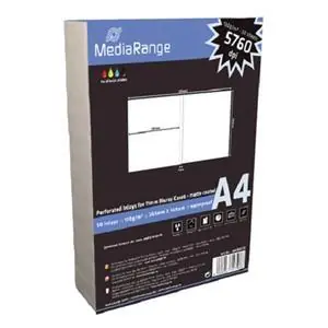 MediaRange vložky do Blu-ray obalů bílé / Vložky do obalů / A4 / matné / 50 ks / 11 mm