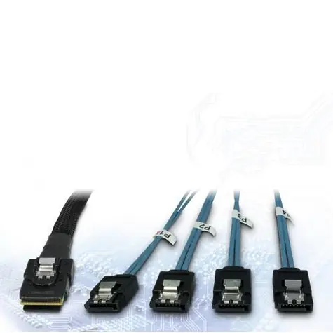 Inter-Tech Kabel SFF-8087 - 4x SATA / Interní kabel / křížený / 0,65 m