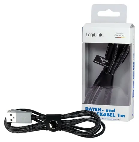 LogiLink USB-A - Micro-USB kabel šedá / Kabel / USB 2.0 / 1 m