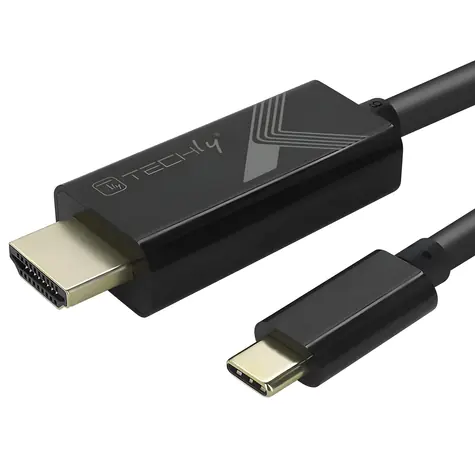 Techly IADAP-USBC-HDMI2TY černá / Kabel USB-C na HDMI / 4K / 2m