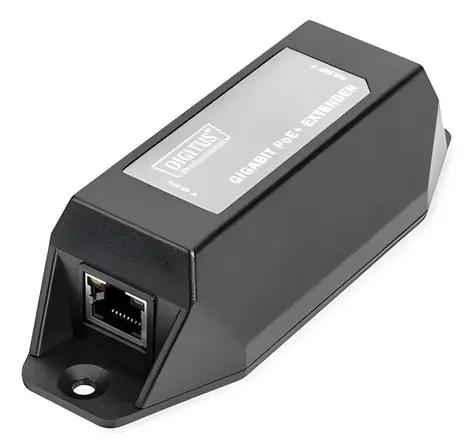 DIGITUS Gigabit PoE+ opakovač / Síťový opakovač / PoE+ 802.3af/at / dosah 100 m / 22 W / Nástěnný