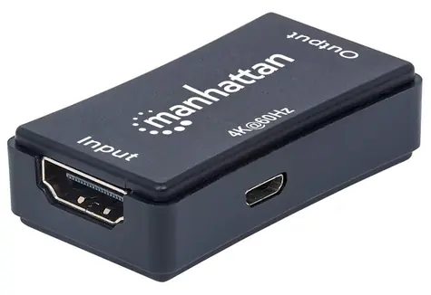 Manhattan HDMI Repeater černý / HDMI repeater / 4K 60Hz / dosah 40 m / HDCP