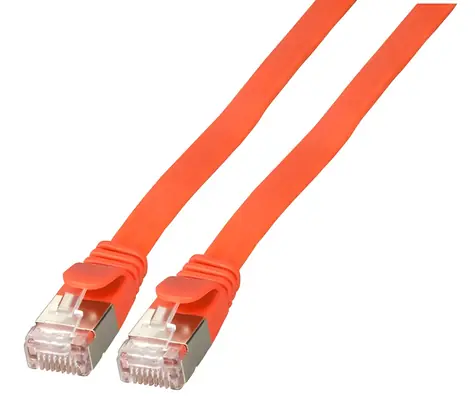 EFB RJ45 plochý patch kabel Cat6a červená / Patch kabel / U/FTP / 5 m / 10Gbit/s