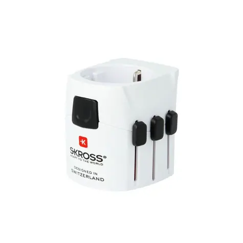SKROSS Cestovní adaptér World s uzemněním / Cestovní adaptér / univerzální / bez Švýcarska a Itálie