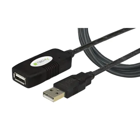 Techly IUSB-REP10TY černá / Aktivní prodlužovací kabel USB / USB 2.0 / USB-A - USB-A / 10 m