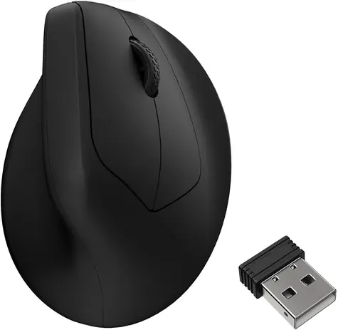 Keychron M5 černá / Vertikální bezdrátová myš / optická / 30000 DPI / 8000 Hz / 2.4 GHz / BT 5.3