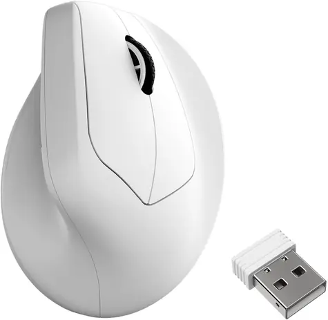Keychron M5 bílá / Vertikální myš / Bezdrátová