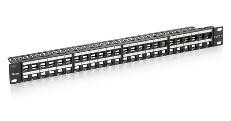 Equip / Patch panel / 48 portů / 1U / UTP Cat6 / LSA/110 / černá