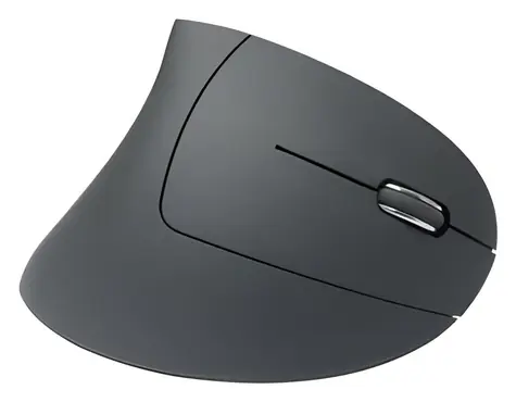 MediaRange Ergonomická myš pro praváky černá / Myš / bezdrátová / optická / 1600 DPI / 6 tlačítek