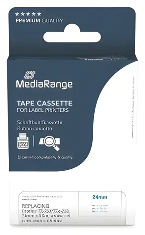 MediaRange kazeta s páskou pro Brother TZe-253 modrá / Kazeta s páskou / Laminovaná / 24 mm / 8 m