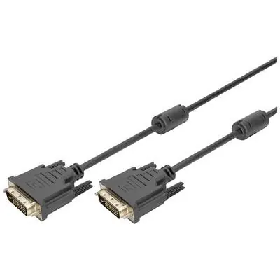 Digitus DVI-D(24+1) kabel St/St 2m černá / Kabel DVI-D / Dual Link / 2560x1600px 60Hz / Feritová tlumivka