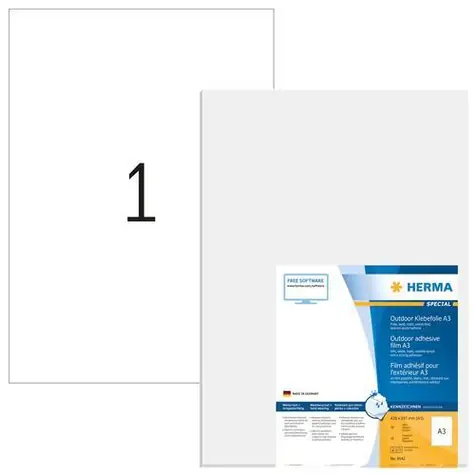 Herma Outdoor etikety A3 bílé matné / Etikety / voděodolné / 297x420 mm / 10 ks