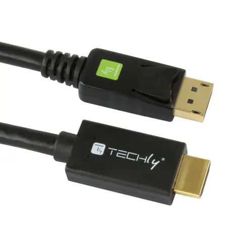 Techly DisplayPort 1.2 - HDMI černá / Kabel / DisplayPort - HDMI / 1 m / 10 bit / 1080p