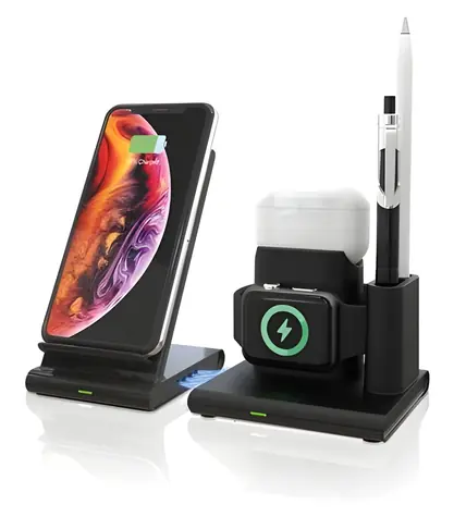 RealPower ChargeAIR Connect černá / Bezdrátová nabíječka / 10W / 4v1