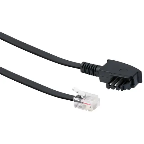 Schwaiger RJ-12–TAE-F černá / Telefonní kabel / 6P2C-6P4C / 3 m