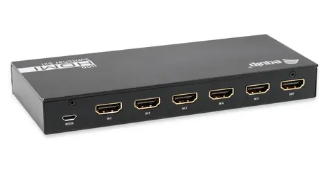 Equip HDMI přepínač 5:1 černý / Přepínač / HDMI 2.0 / 5 vstupů / 4K 60Hz / 18 Gbps / dálkové ovládání