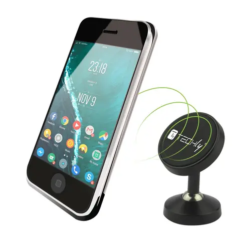 Techly I-SMART-UNI7 černá / Magnetický držák do auta / Pro smartphone / ABS, kov