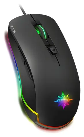 INCA IMG-327 černá / Herní myš / optická / 4800 DPI / 6 tlačítek / RGB / USB-A / 1,5 m