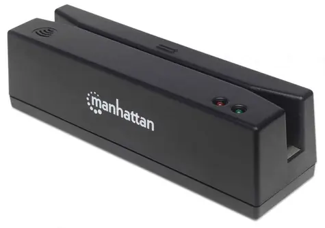 Manhattan Čtečka magnetických karet černá / Snímač / 3 stopy / USB / LED indikace