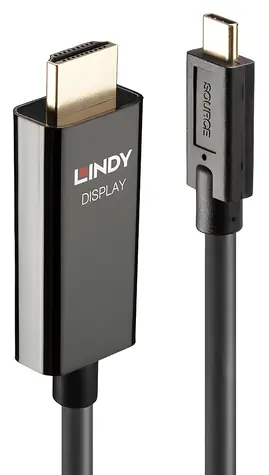 Lindy USB-C na HDMI černá / Adaptérový kabel / 5 m / 4K 60Hz / HDR