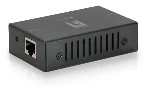 LevelOne PoE repeater černá / Síťový opakovač / 2x FE PoE / dosah 100 m / nástěnná montáž