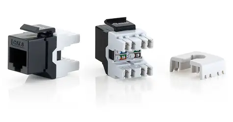 Equip Keystone Jack Cat6 černá / Keystone Jack / LSA / nestíněný / 8 ks