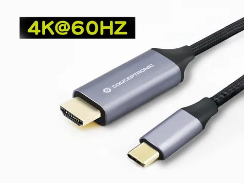 Conceptronic USB-C 3.2 na HDMI 2.0 šedá / Adaptér / 4K 60Hz / 2 m