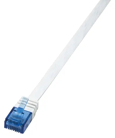 LogiLink SlimLine Cat6 U/UTP 0,5 m bílá / Patch kabel / RJ-45 / plochý / AWG 32