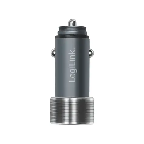 LogiLink nabíječka do auta šedá / Nabíječka do auta / 1x USB-C PD / 1x USB-A QC3.0 / 36 W