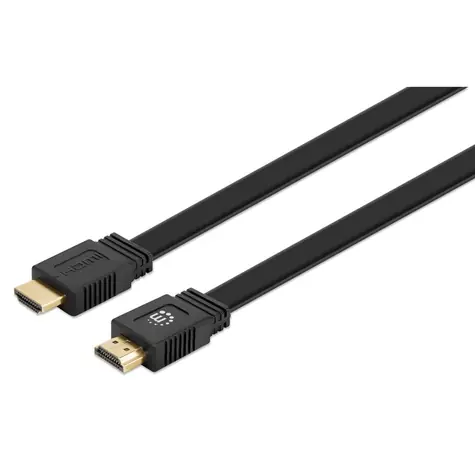 Manhattan Plochý HDMI kabel s ethernetem černá / HDMI kabel / HDMI (M) - HDMI (M) / 10 m / UHD 4K 60 Hz / Dolby Vision