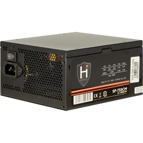 Inter-Tech HiPower SP-750CM / Zdroj / 750 W / semi-modulární / 140mm ventilátor / ATX