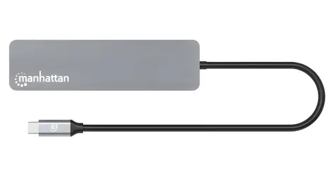 Manhattan Space Grey / Dokovací stanice / USB-C / HDMI 4K / 2× USB-A 3.2 Gen1 / 2× USB-C / PD 100W