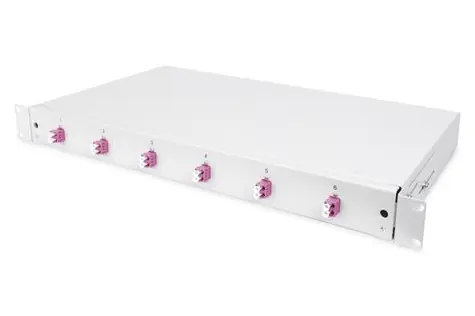 Digitus DN-96330-4 šedá / Optický spojovací box / 1U / 6x LC duplex / OM4
