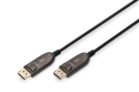 Digitus AK-340107-200-S / Kabel DisplayPort propojovací / AOC Hybrid / DP 1.4 / 8K 60Hz / 20 m