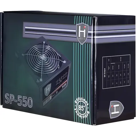 Inter-Tech HIPOWER SP-550 / Zdroj / 550 W / Aktivní PFC / 120 mm ventilátor / 85 %