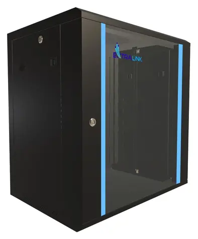 Extralink nástěnný rozvaděč 12U 600×450 černá / Nástěnný rozvaděč / 19
