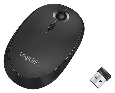 LogiLink Bezdrátová myš černá / Bezdrátová myš / 1600 DPI / 3 tlačítka / Bluetooth 4.0 / 2.4 GHz