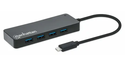 Manhattan 7portový USB-C hub černý / USB hub / 7x USB-A / USB 3.2 Gen 1 / 5 Gbit/s