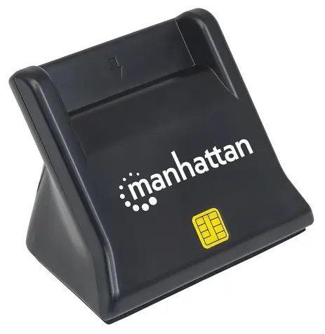 Manhattan čtečka Smart karet a SIM se stojánkem / Čtečka karet / USB 2.0 / černá