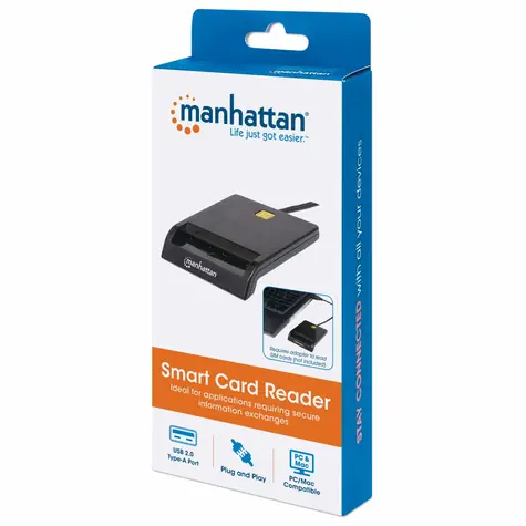Manhattan externí USB čtečka čipových karet černá / Čtečka karet / USB 2.0