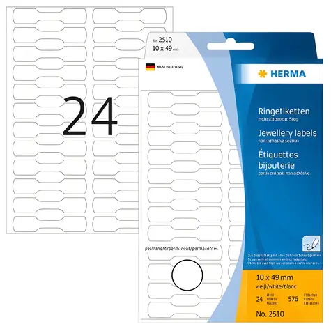 HERMA Kroužkové etikety bílé 10x49 mm / Etikety / půlkarton matný / 600 ks