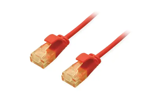 Equip SlimFlex červená / Patch kabel / Cat6a U/UTP / 5 m / LSZH / PoE+