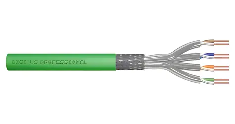 Digitus Cat8.2 S/FTP zelený / Instalační kabel / 500 m / AWG 22/1 / LSZH / Dca / 2000 MHz