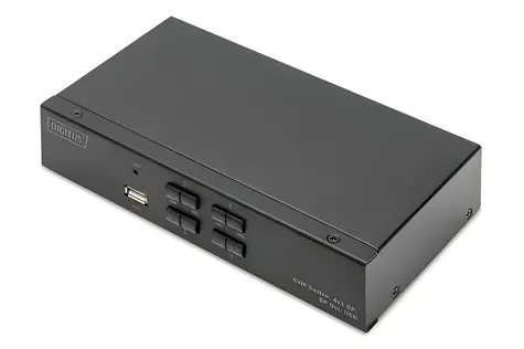 Digitus DS-12891 / KVM přepínač / 4 PC / 4x DisplayPort / 4K 60Hz / USB 2.0 / Audio