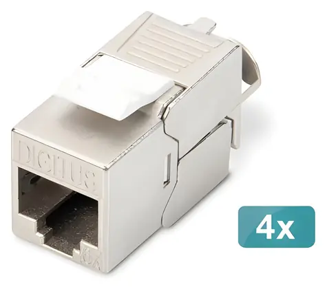 Digitus DN-93615 / Keystone modul / Cat6A stíněný / 500 MHz / RJ45 na LSA / 4 ks